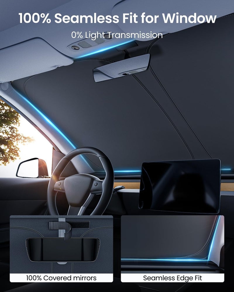 REEVAA 2025 Upgraded Windshield Sun Shade for Toyota Corolla 2019-2025 [Tailored Fit, 99% Sun Protection] Protect Interior & Keep Cool, Foldable Sunshade Car Accessories with Storage Bag - Image 5